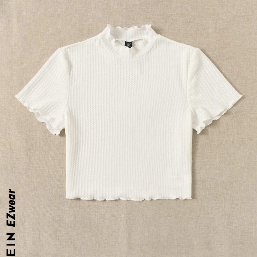 Shein stretch white crop top 4xl